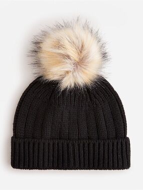 Jcrew Knit Pom Pom Beanie Black
